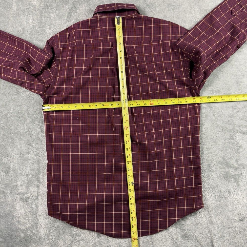 Brooks Brothers 346 Dress Shirt Men Medium Maroon Plaid Check Button-Down Preppy - Picture 8 of 12